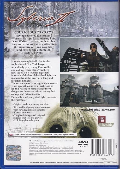 Syberia II - PS2 (B Grade) (Genbrug)